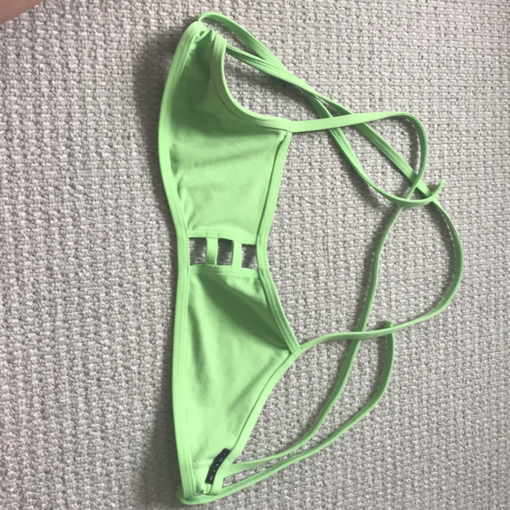 Jolyn lime green Misfit tie back top